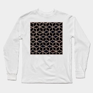 Black White Rainbow Geometric Abstract Acrylic Painting Long Sleeve T-Shirt